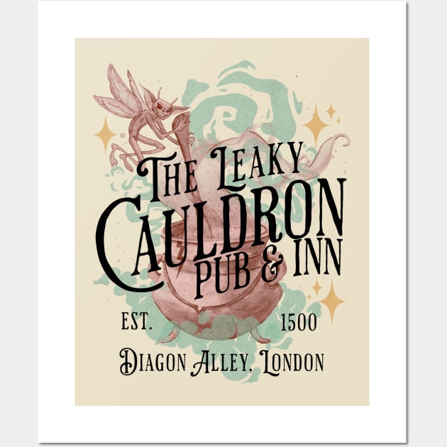 The Leaky Cauldron Pub and Inn Magical Drinks Design Wall Art by Joaddo